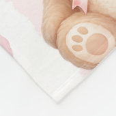 Personalized Pink Coquette Retro Cute Teddy Bear Fleece Deken (Hoek)