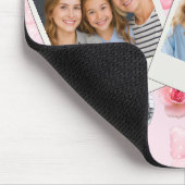 Personalized Pink Coquette Retro Cute Teddy Bear Muismat (Hoek)