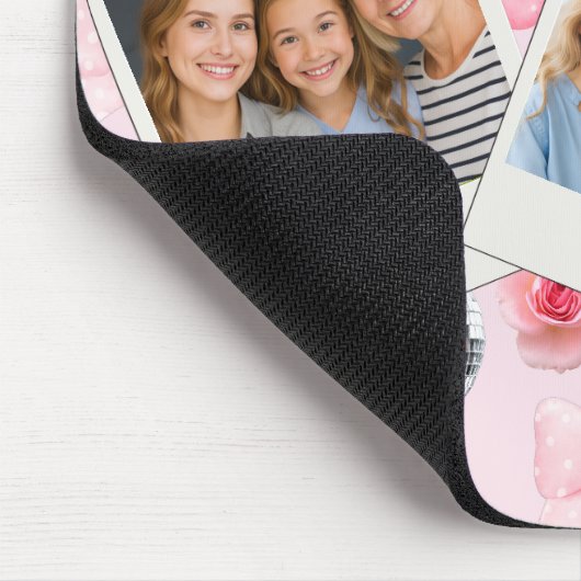 Personalized Pink Coquette Retro Cute Teddy Bear Muismat (Hoek)