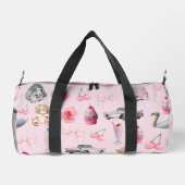 Personalized Pink Coquette Retro Cute Teddy Bear Plunjezak (Achterkant)