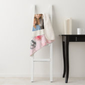 Personalized Pink Coquette Retro Cute Teddy Bear Sherpa Deken (In situ)