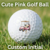 Personalized Pink Cute Golf Cart Initial Golf Ball Golfballen