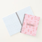 Personalized Pink Dachshund and Flower Notitieboek (Binnen)