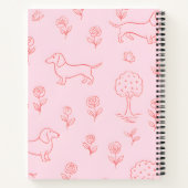 Personalized Pink Dachshund and Flower Notitieboek (Achterkant)