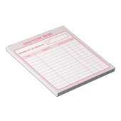 Personalized Pink Daily Workout Schedule Notepad Notitieblok (Schuin)