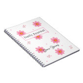 Personalized Pink Daisy Daily Journal Custom Name Notitieboek (Rechterzijde)