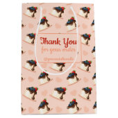 Personalized Pink Dessert Business Gift Bag Medium Cadeauzakje (Voorkant)