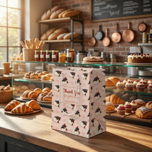 Personalized Pink Dessert Business Gift Bag Medium Cadeauzakje