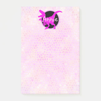 Personalized Pink Dinosaur  Post-it® Notes