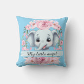 Personalized Pink Elephant Throw Pillow Kussen (Voorkant)