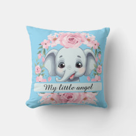 Personalized Pink Elephant Throw Pillow Kussen