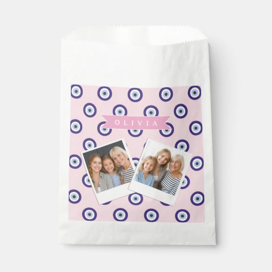 Personalized Pink Evil Eye Pattern Gifts With Name Bedankzakje (Voorkant)