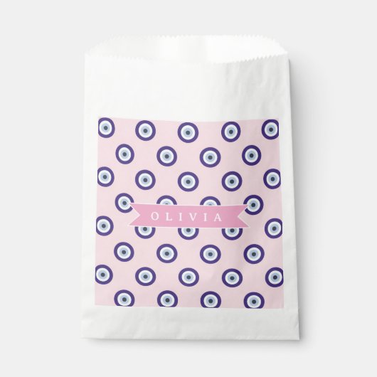 Personalized Pink Evil Eye Pattern Gifts With Name Bedankzakje (Voorkant)
