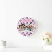 Personalized Pink Evil Eye Pattern Gifts With Name Ronde Klok (Huis)