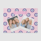Personalized Pink Evil Eye Pattern Gifts With Name Tissuepapier (Voorkant)