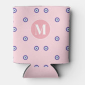 Personalized Pink Evil Eye Pattern Monogram Blikjeskoeler (Voorkant)