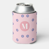 Personalized Pink Evil Eye Pattern Monogram Blikjeskoeler (Blikje Achterkant)
