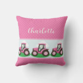 Personalized Pink Farm Tractor Girl Design Kussen (Achterkant)