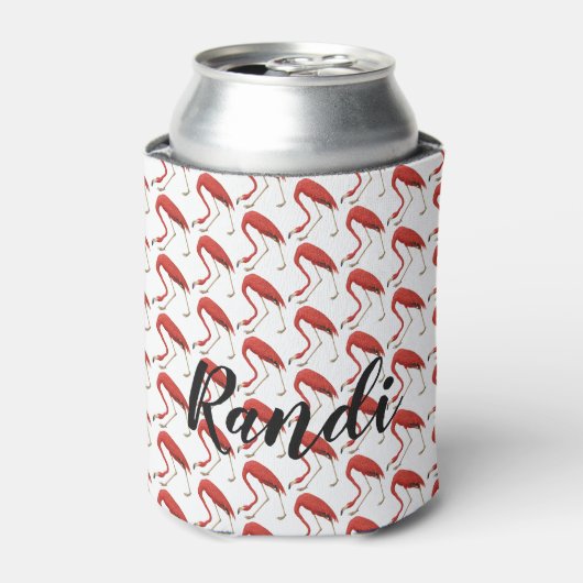 Personalized Pink Flamingo Can Cooler (Blikje Voorkant)