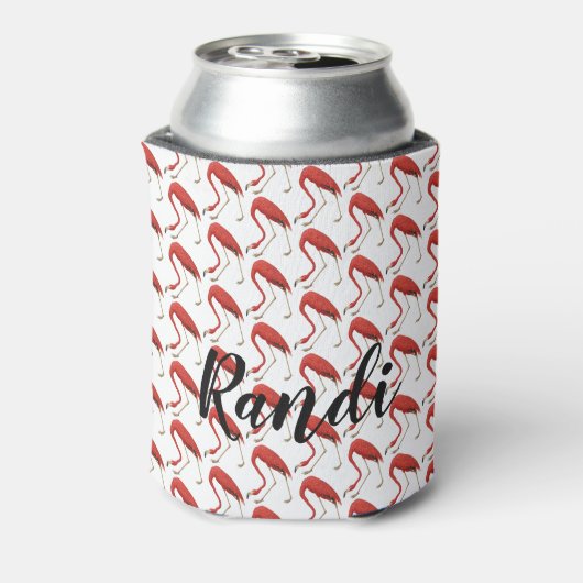Personalized Pink Flamingo Can Cooler (Blikje Achterkant)