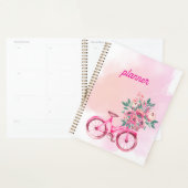 Personalized Pink Floral Bicycle Weekly Planner (Display)