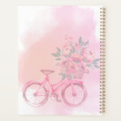 Personalized Pink Floral Bicycle Weekly Planner (Achterkant)