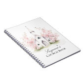 Personalized Pink Floral Church Book Notitieboek (Rechterzijde)