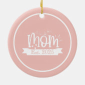 Personalized Pink Floral First Mother's Day Keramisch Ornament (Achterkant)