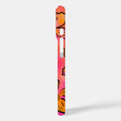 Personalized Pink Floral Pop Art Case-Mate iPhone Case (Achterkant / Links)