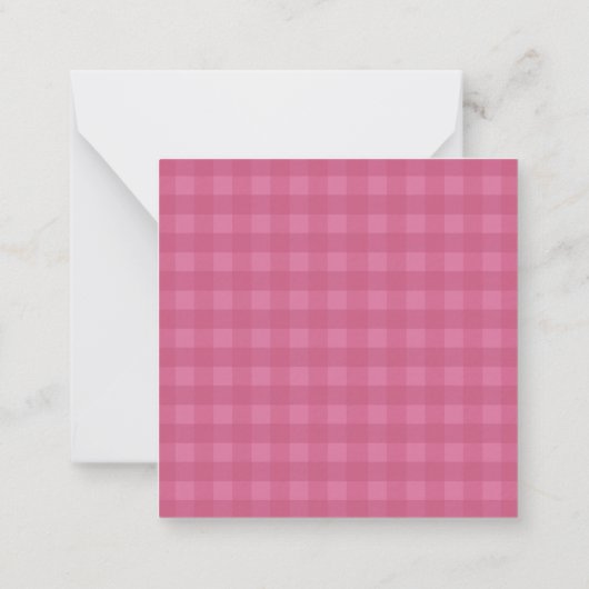 Personalized Pink Gingham Note Card Notitiekaartje (Achterkant)