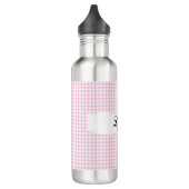 Personalized Pink Gingham Pattern & Custom Name Waterfles (Links)