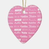 Personalized Pink Girls Name Collage Christmas Keramisch Ornament (Links)
