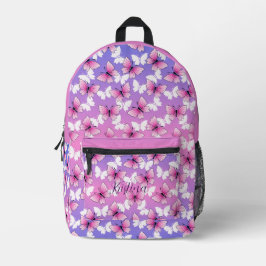 Personalized Pink Girly Butterfly Kawaii Backpack Bedrukte Rugzak