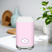 Personalized Pink Glass with White Hearts - Custom Blikvorm Glas