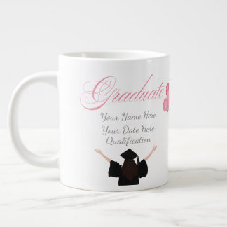 Personalized Pink Graduate Gift, Custom Name  Grote Koffiekop