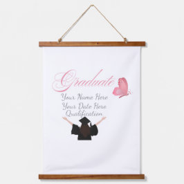 Personalized Pink Graduate Gift, Custom Name  Hangend Wandkleed