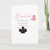 Personalized Pink Graduate Gift, Custom Name  Kaart (Voorkant)