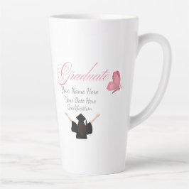 Personalized Pink Graduate Gift, Custom Name  Latte Mok