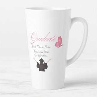 Personalized Pink Graduate Gift, Custom Name  Latte Mok