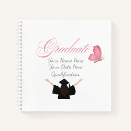 Personalized Pink Graduate Gift, Custom Name  Notitieboek