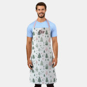 Personalized Pink & Green Christmas Tree Pattern Schort (Gedragen)