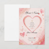 Personalized Pink Heart Thank You Card Bedankkaart (Voorkant / Achterkant)