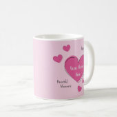 Personalized Pink Hearts Coffee Mug Koffiemok (Voorkant rechts)