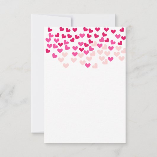 Personalized Pink Hearts Girls Notecards Bedankkaart (Achterkant)