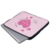 Personalized Pink Hearts Laptop Case (Voorkant onderkant)