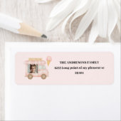 Personalized Pink Ice Cream Truck Birthday Etiket (Insitu)