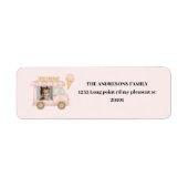 Personalized Pink Ice Cream Truck Birthday Etiket (Voorkant)
