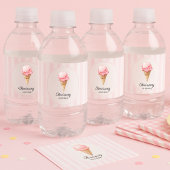 Personalized Pink Ice Cream Waterfles Etiket