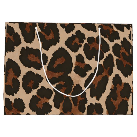 Personalized Pink Leopard Print Chic Animal Print Groot Cadeauzakje (Achterkant)