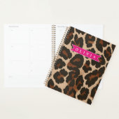 Personalized Pink Leopard Print Chic Animal Print Planner (Display)